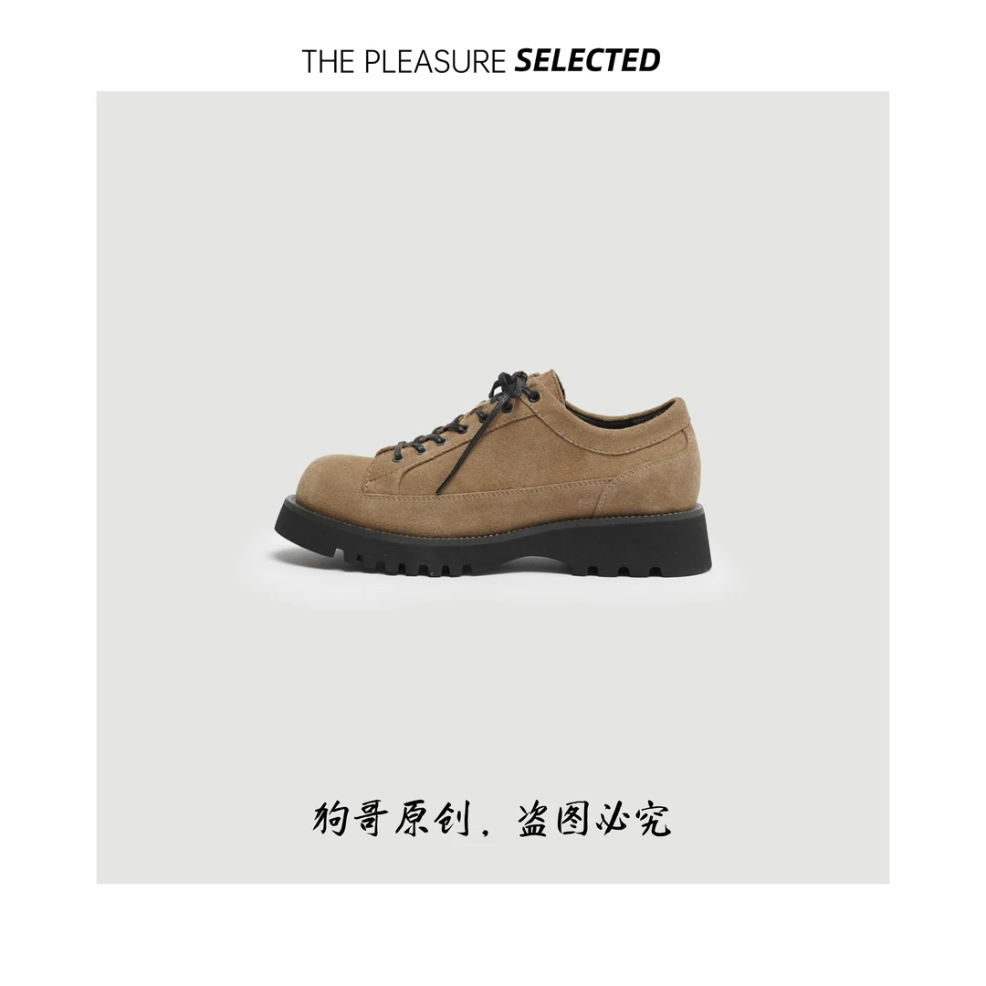 【粗牛】广州手工鞋厚底橡胶发泡底反绒英伦风复古工装靴DN1018