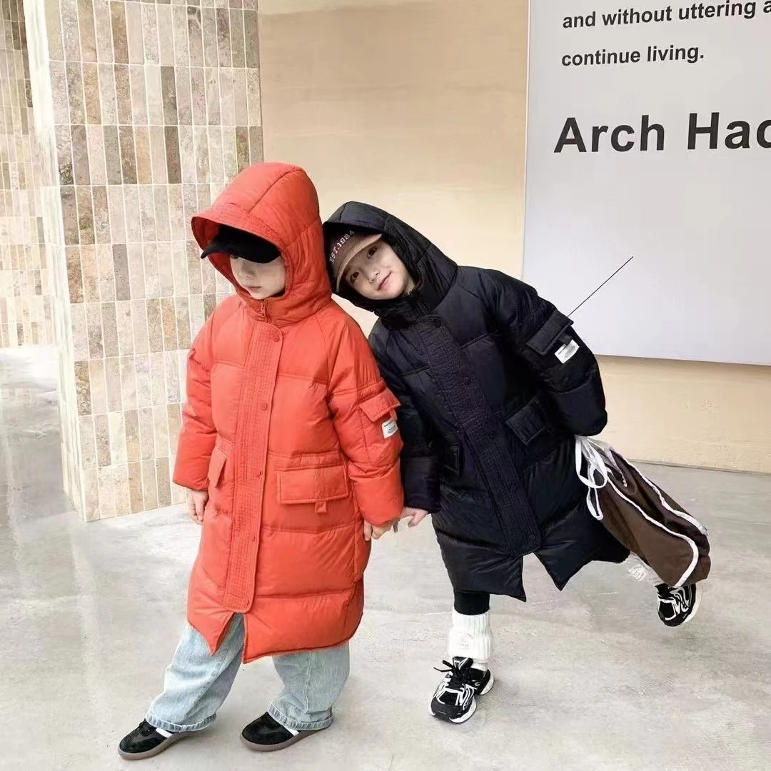 儿童棉衣新款男女同款中长款