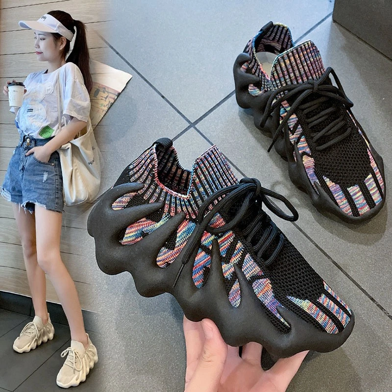 八爪鱼飞织运动鞋女2023夏季软底网鞋浅口跑步健身透气情侣休闲鞋