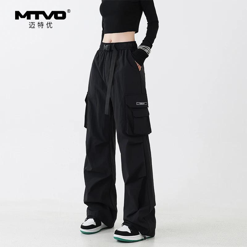 MTVO迈特优美式夏季薄款登山裤宽松直筒速干运动休闲冲锋长裤子