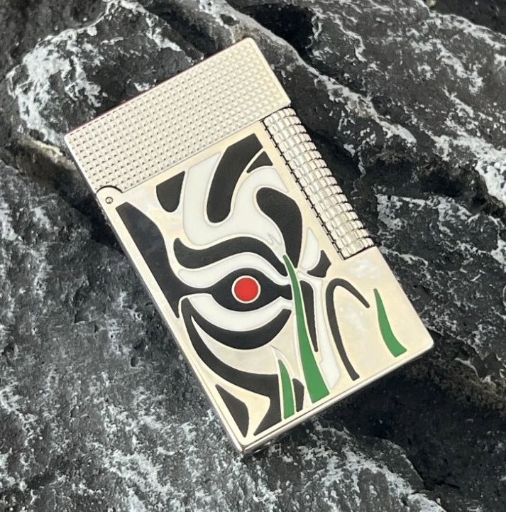 国粹脸谱朗声打火机银色国粹变脸滑轮打火机耐用精致滑轮点火021