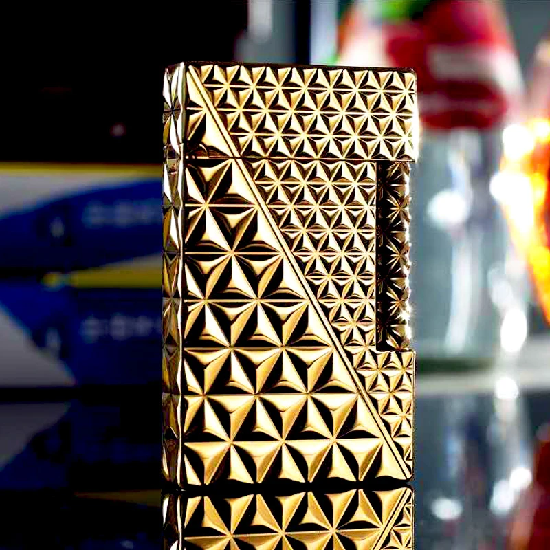 卡路大小对角线朗声打火机金色送礼充气复古黄铜礼品男士潮流29