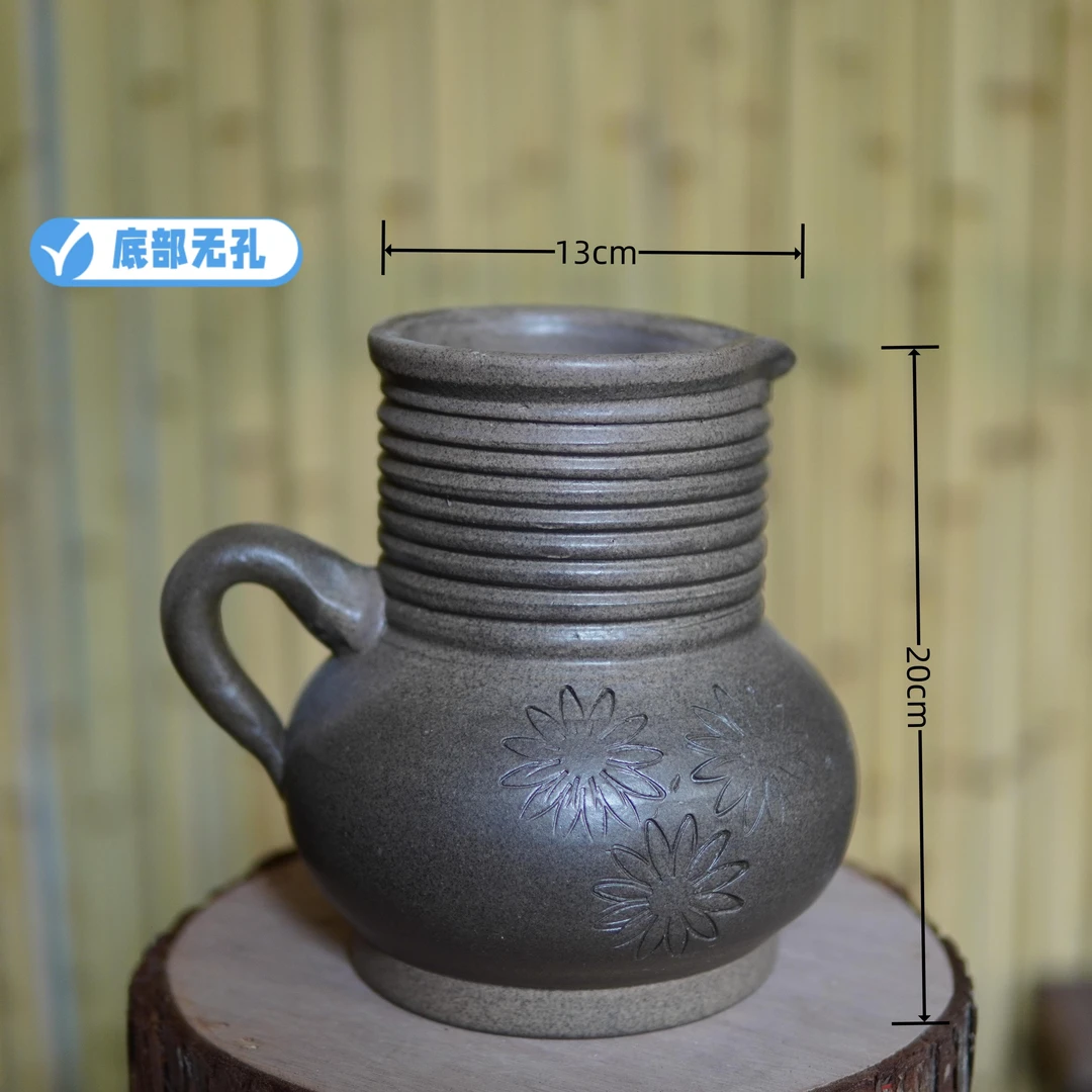 A96 带把茶壶 手工陶艺多肉花盆