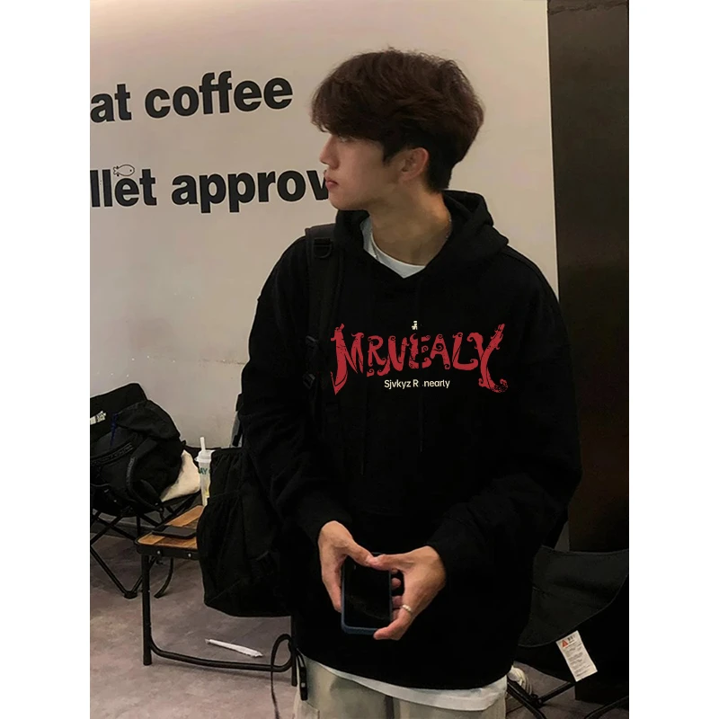 DIYUN/帝韵美式重磅连帽卫衣新款复古高街牌小众宽松帽衫上衣外套