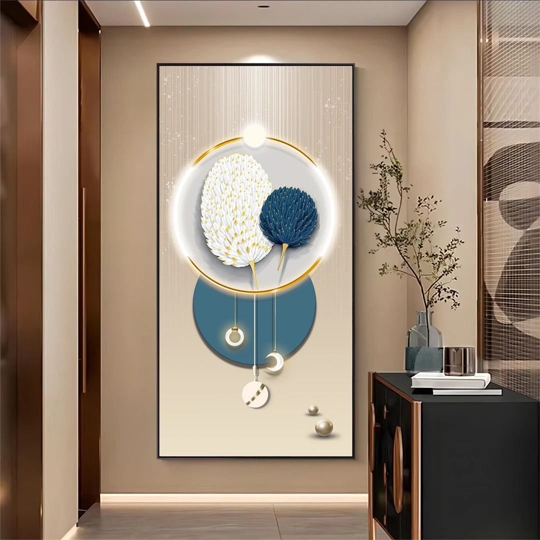 现代玄关走廊画晶瓷入户装饰画沙发背景墙挂画时尚简约铝合金框画