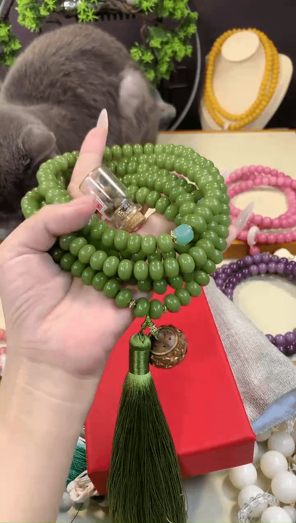 【闪购商品】白玉菩提吊坠青莲生香 168颗脖挂 斜挎链