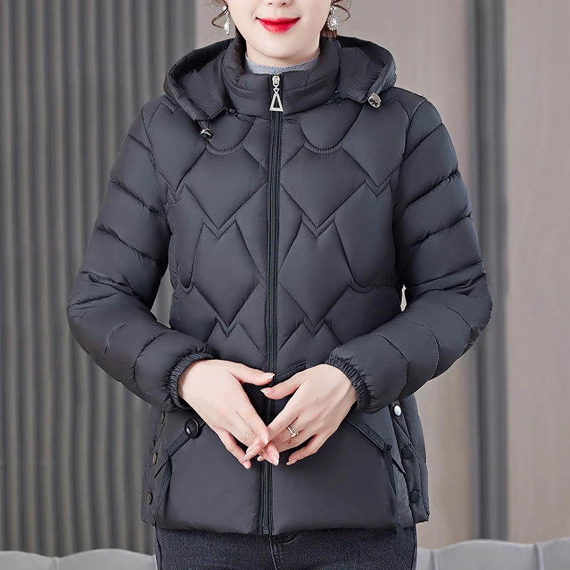 波司澄2023新款超轻加厚连帽棉服女装妈妈装棉衣冬季短款中老年棉