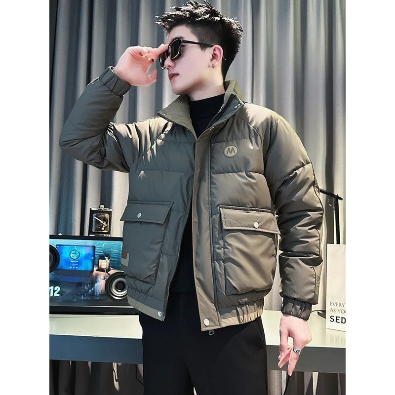 波司澄潮牌痞帅工装外套男冬款潮流休闲羽绒棉服2023新款男士冬季