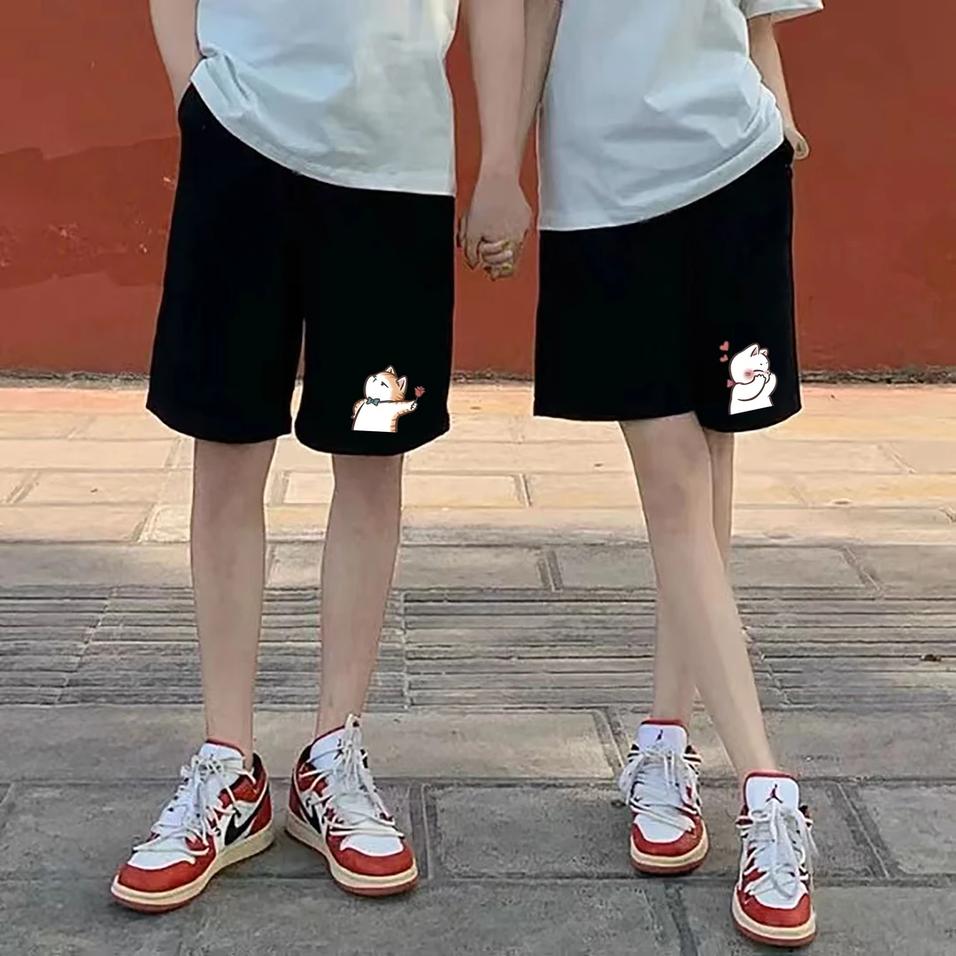 不一样情侣装夏季针织短裤潮牌设计休闲宽松运动裤ins超火五分裤