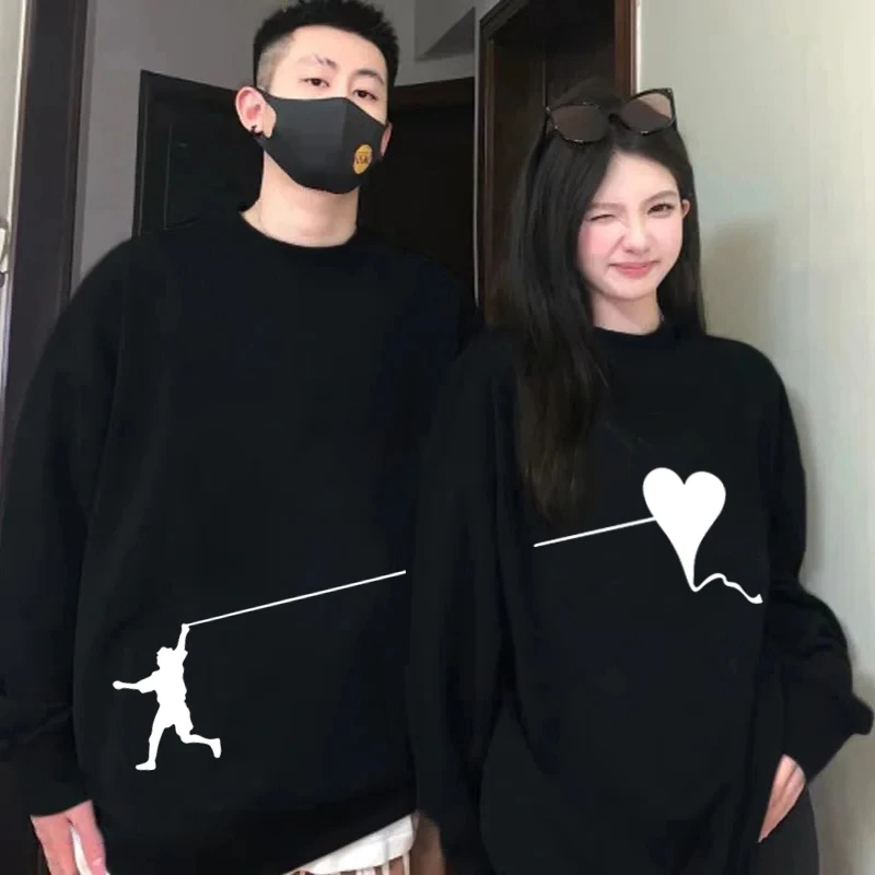 【两件装】情侣装秋冬季卫衣2025新款潮流很仙的小众高级感宽松加绒