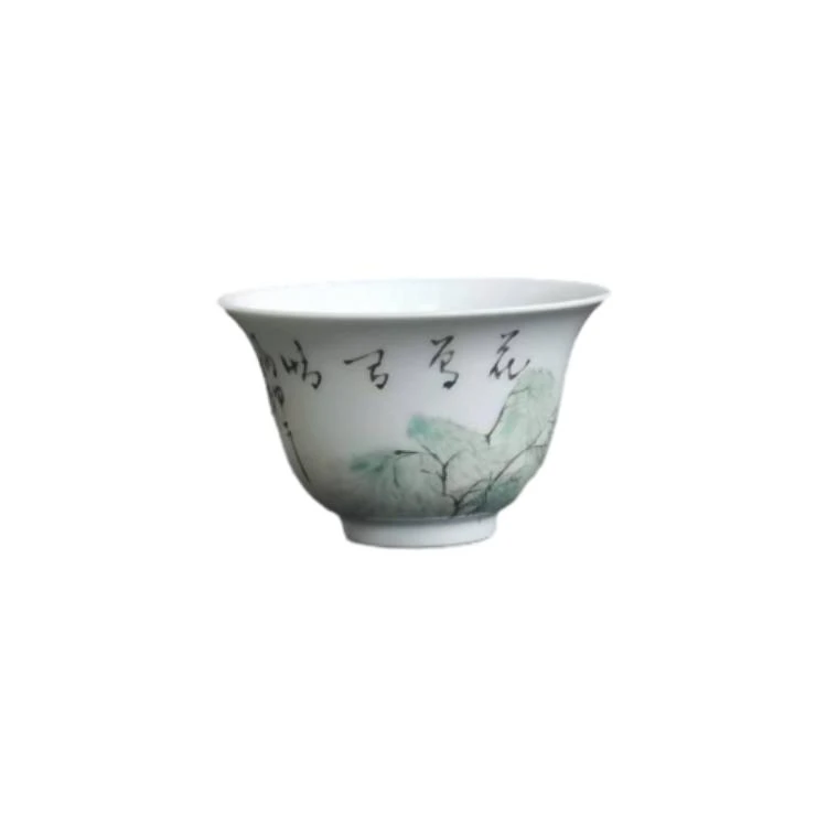 浅绛彩 花鸟图茶杯