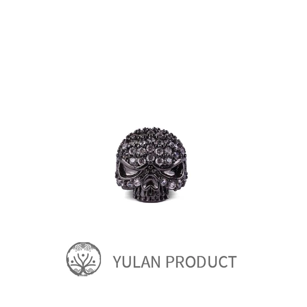 钰澜文玩半颚骷髅黑-11mm左右-吊坠精工高档挂件diy配饰