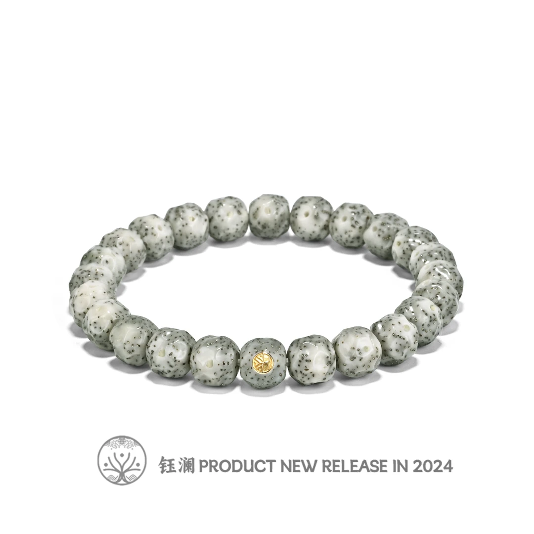 钰澜文玩【臻品 卓著】原生态星月菩提-9.5*8.5细星留白手工无相