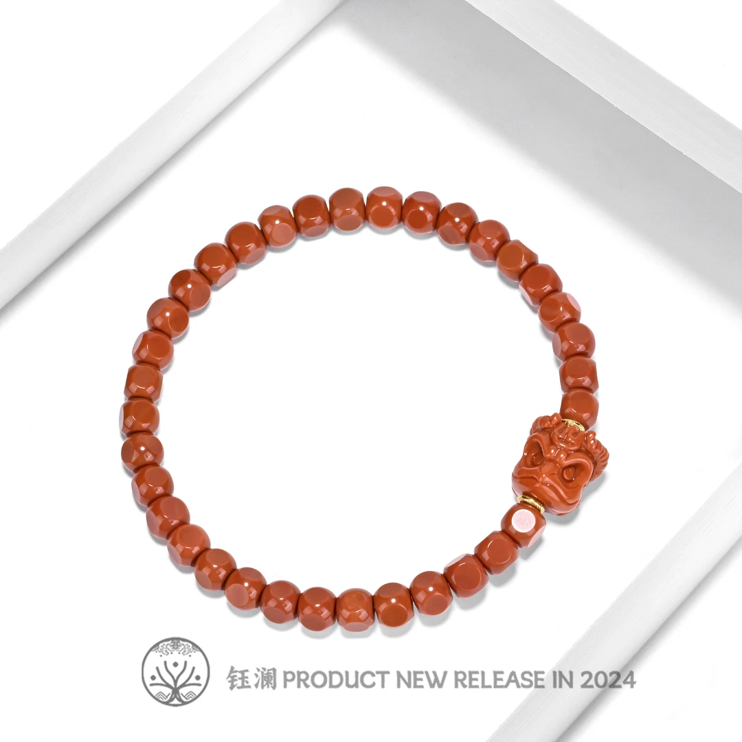 钰澜文玩南红单圈小方糖5mm左右+南红大鹏鸟搭配款