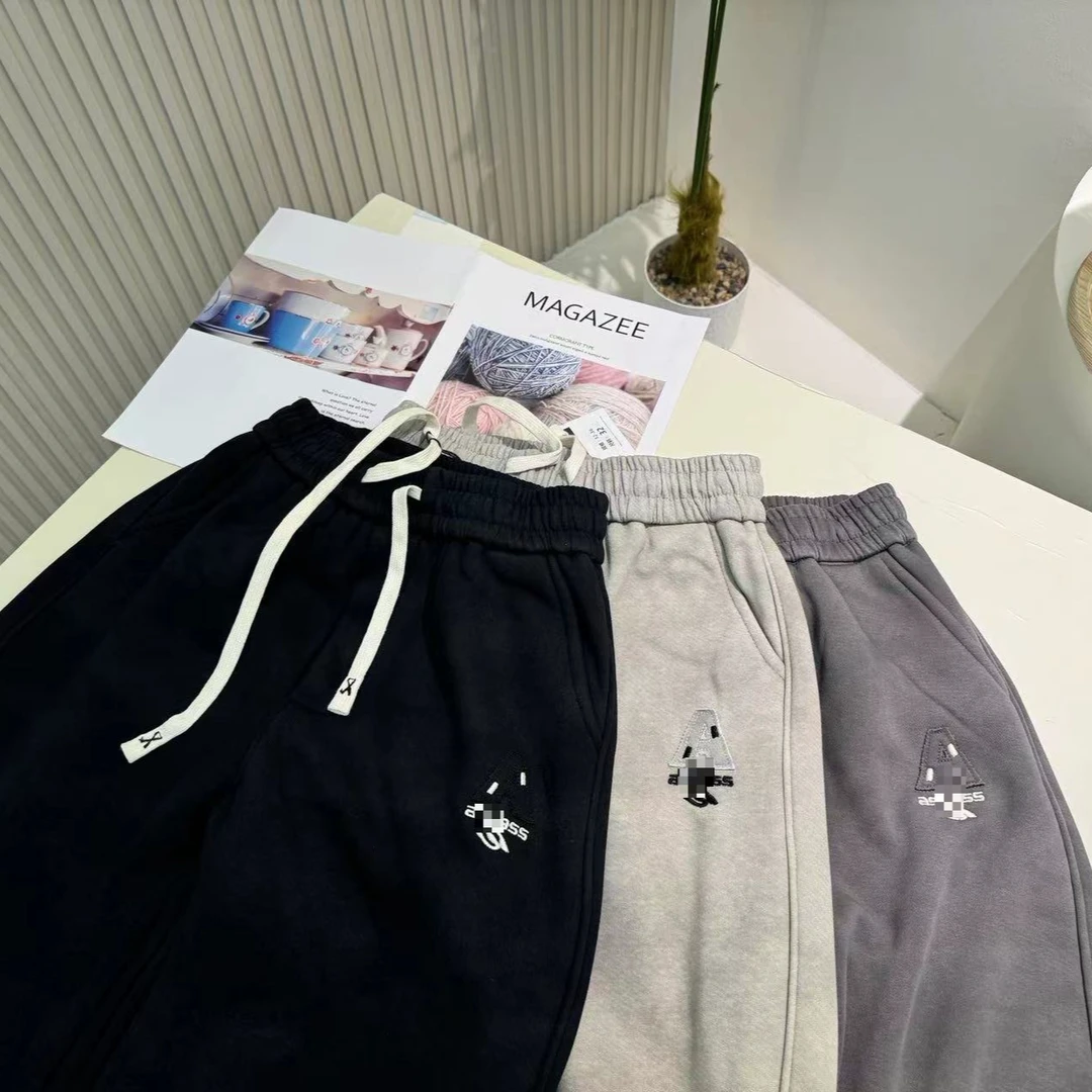 070青少年A标微扎染酷帅潮流加绒直筒抽绳裤