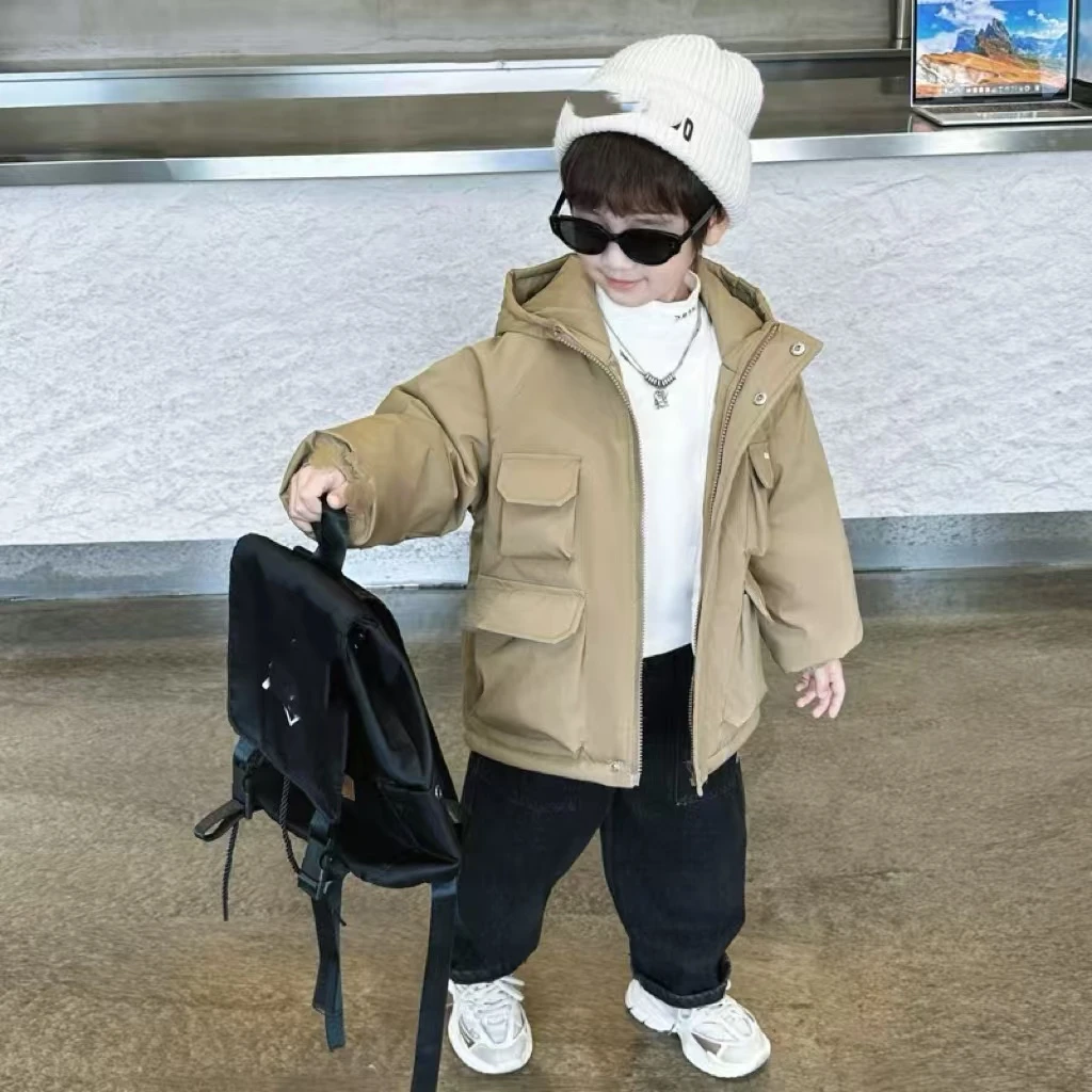 B217痞帅廓形设计感派克棉服工装口袋