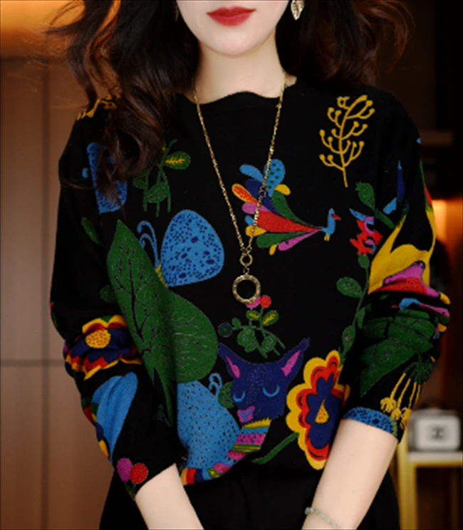 秋冬洋气保暖毛衣抗起球高端显瘦百搭减龄气质时尚套头V24H235