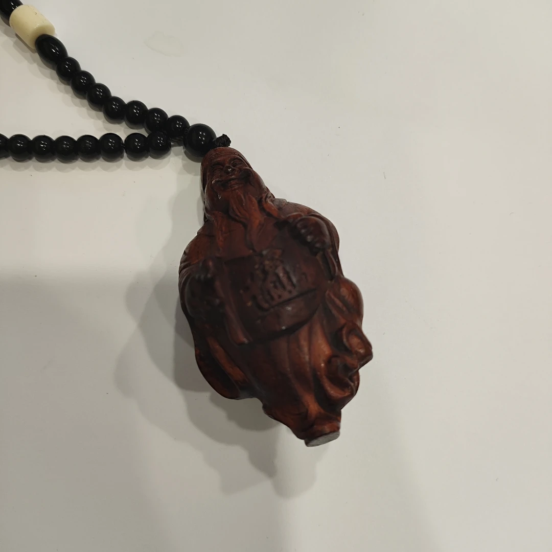 木雕财爷手把件把玩