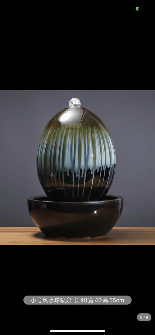 桌摆流水喷泉花瓶摆件陶瓷家居饰品现代轻奢简约加湿器客厅会所