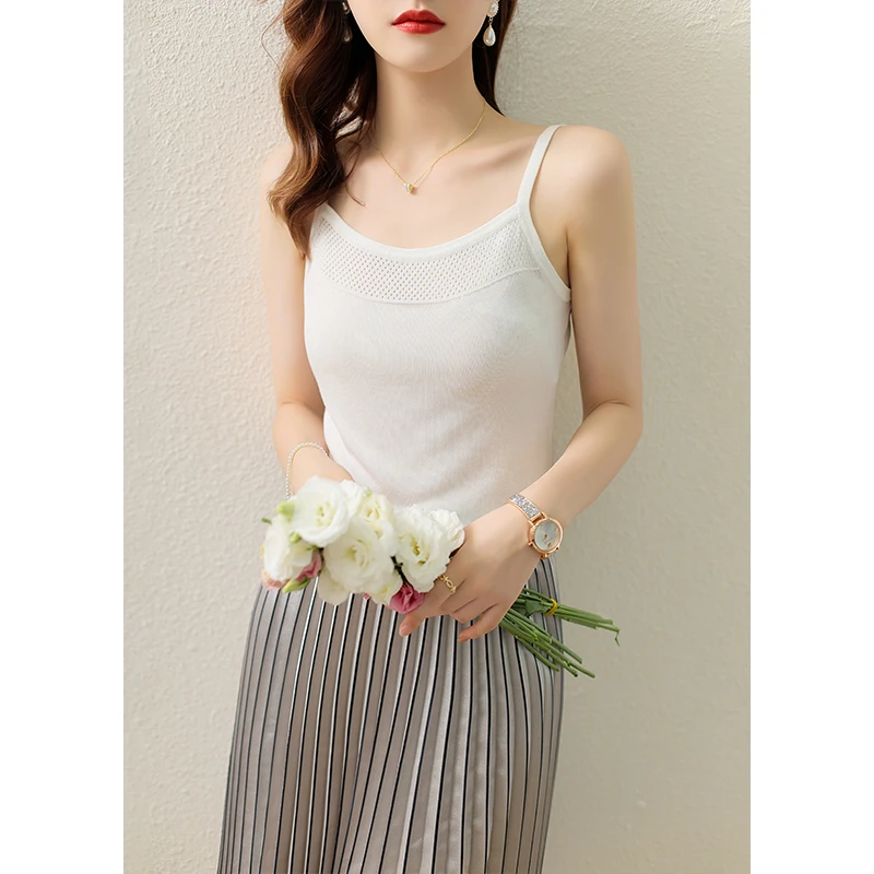 口碑莱赛尔 兰精天丝无袖打底吊带背心内搭女春夏新款1823