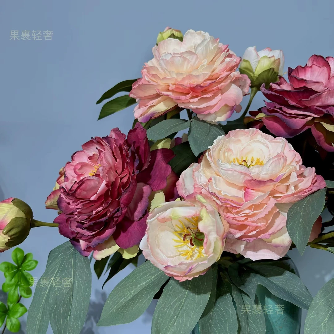【28层花瓣】大支烤边牡丹花 仿干花