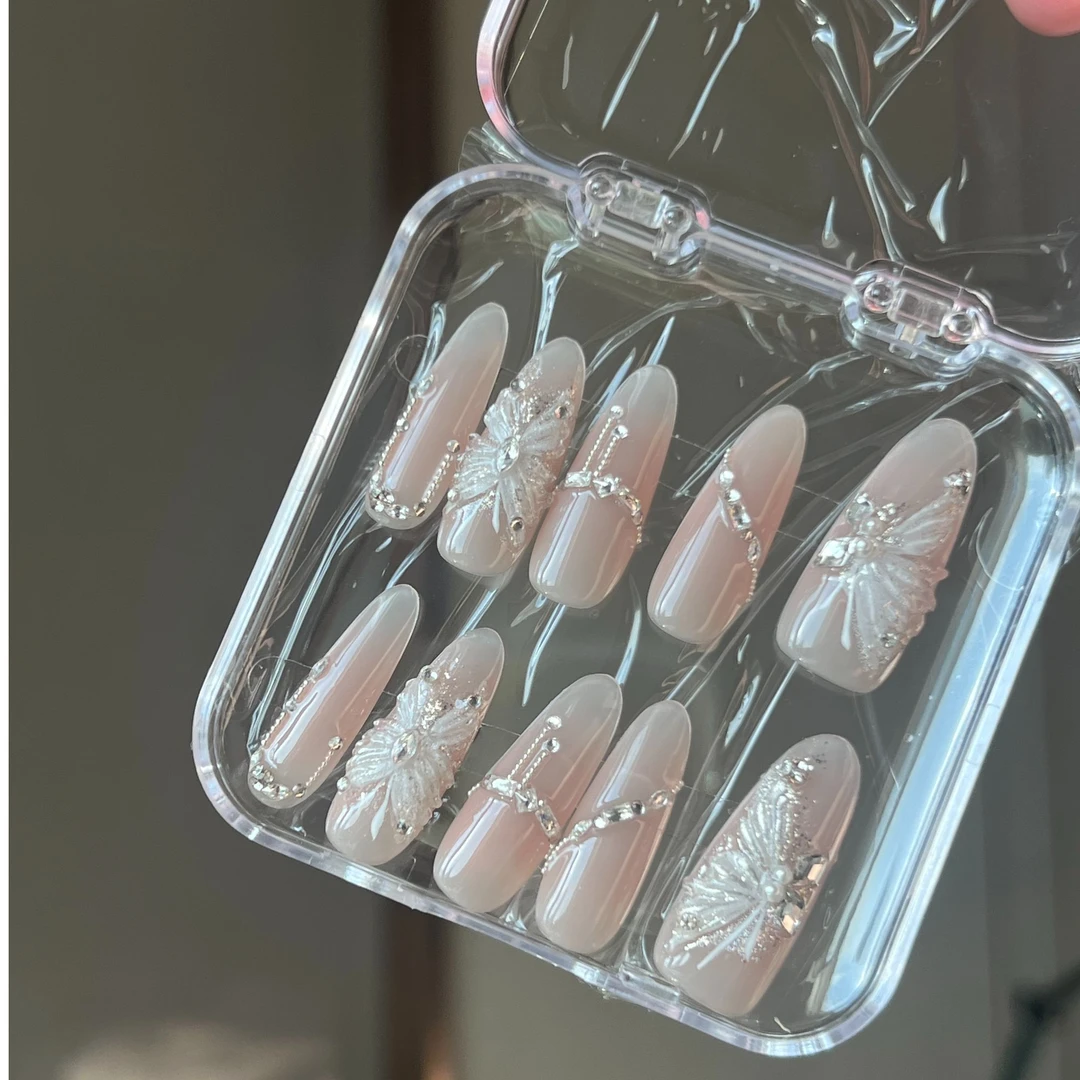 孤品s手工穿戴甲全锆石高品