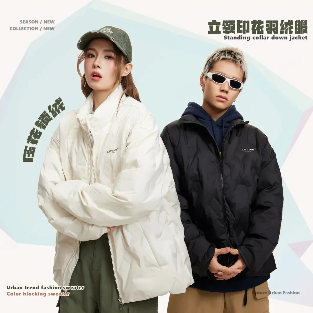 纯色百搭棉服服男女冬季宽松情侣立领休闲潮流加厚保暖棉衣外套