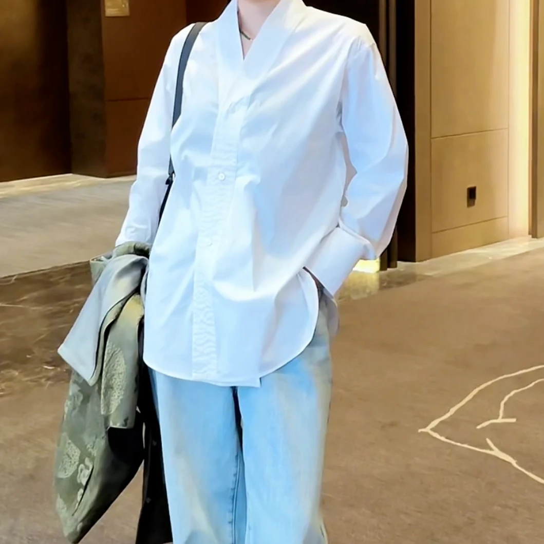 【吉娜王】「汉服交襟」新中式国潮汉服风百搭时尚衬衣