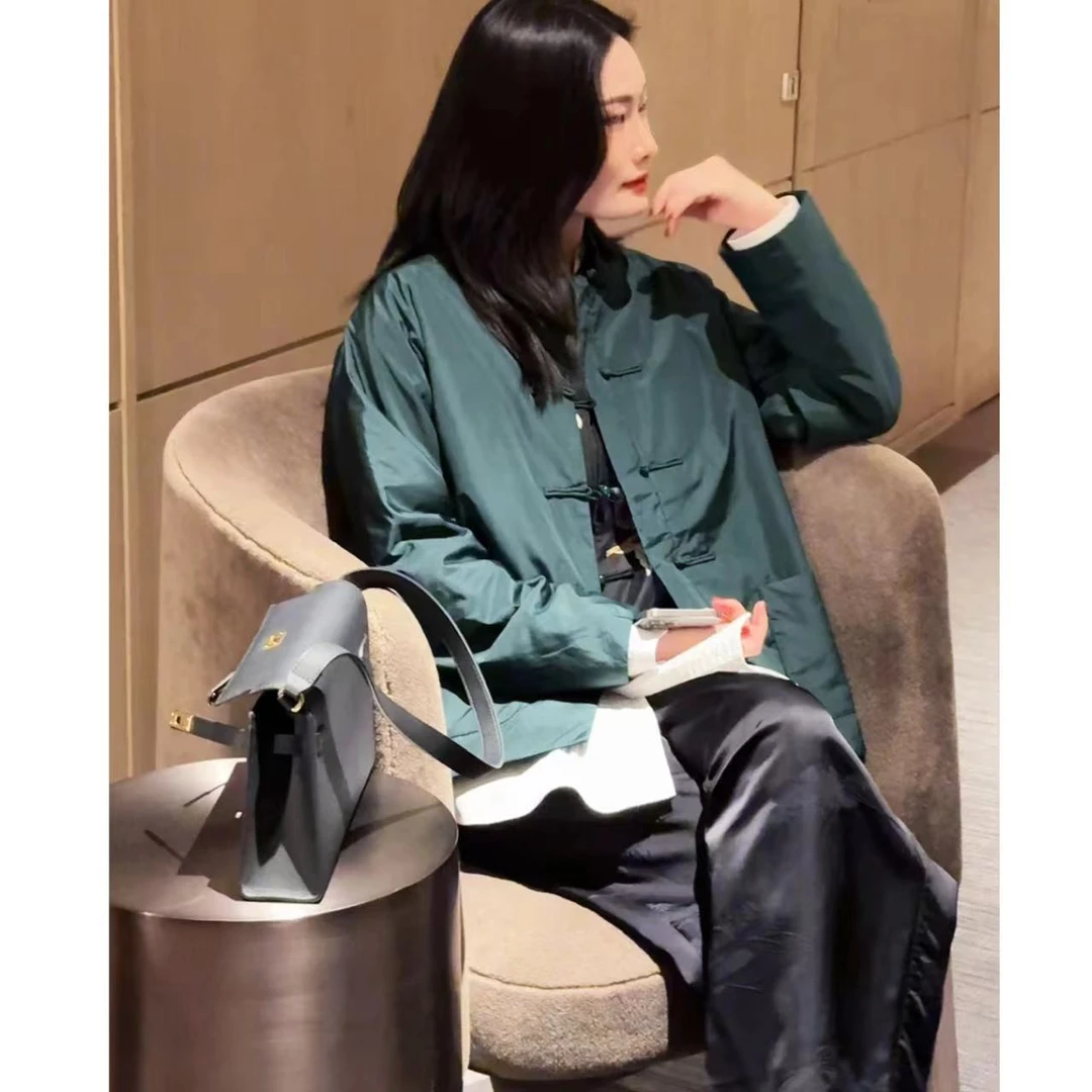 【吉娜王】「极简主义」新中式塔夫绸国潮百搭休闲风棉袄