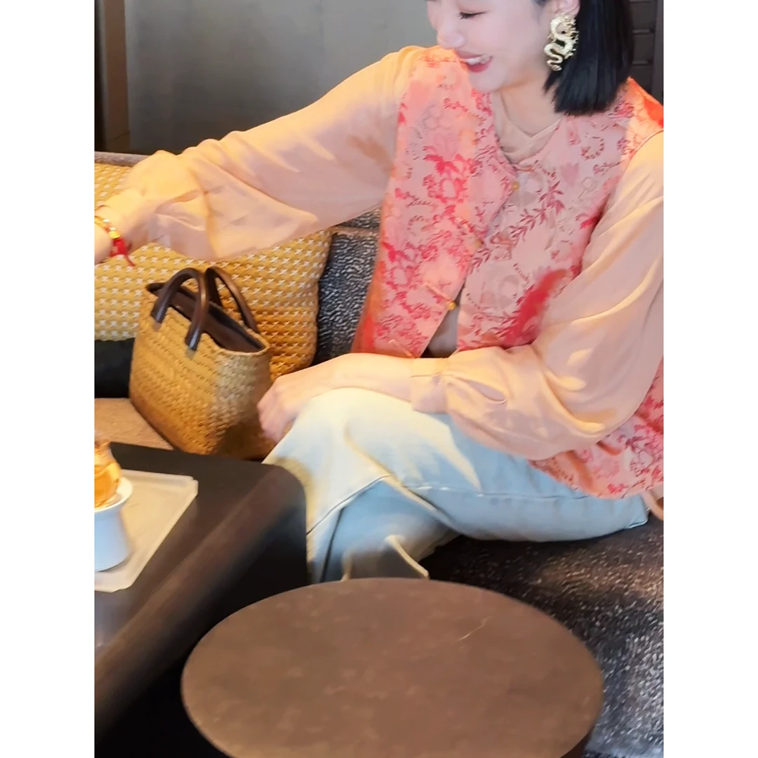 【吉娜王】「宋锦·轻罗扇」新中式国潮高档宋锦马甲