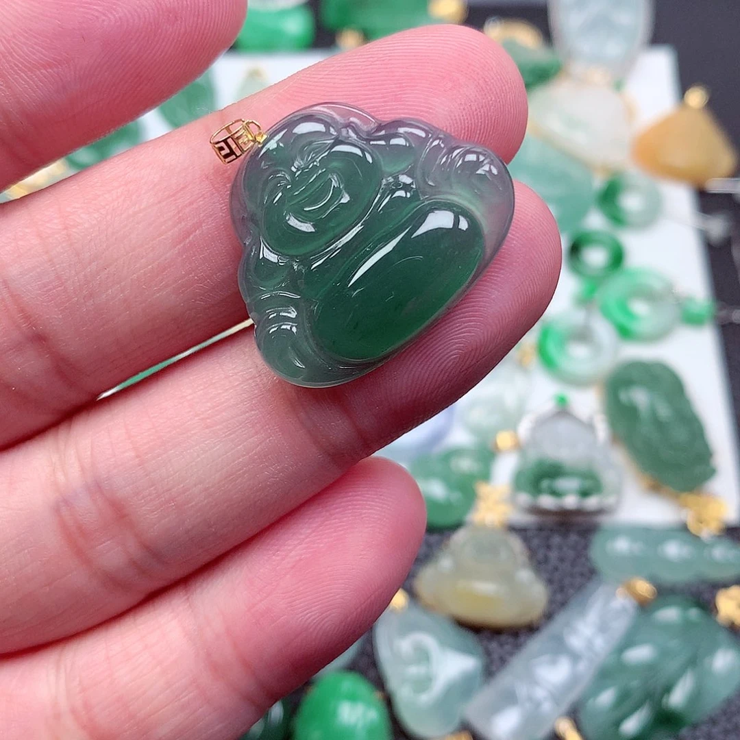 翡翠颈饰18K金镶嵌纯天然