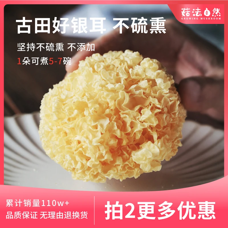 菇法自然古田丑耳银耳218g天然优质口感软糯出胶营养品质食养炖煮