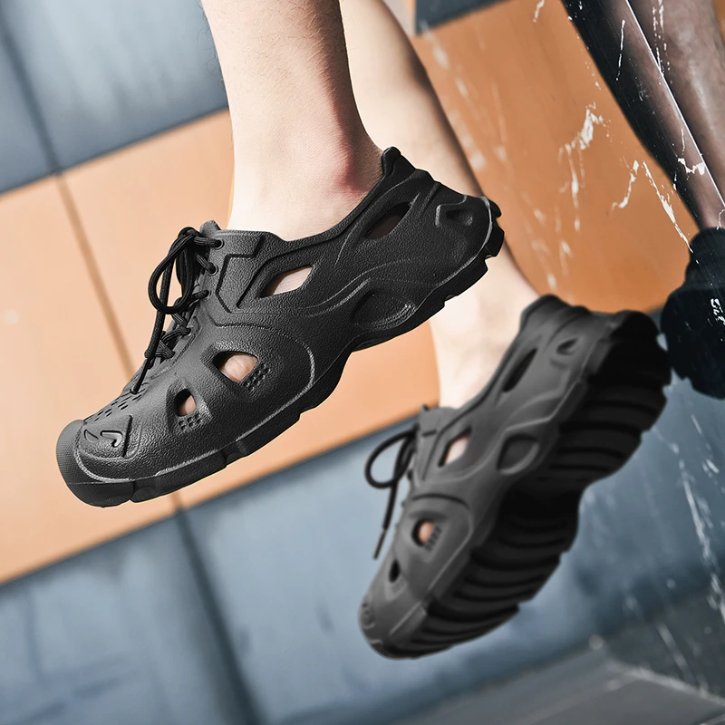 夏季新款沙滩鞋情侣运动休闲洞洞鞋时尚潮流户外百搭eva夏季凉鞋