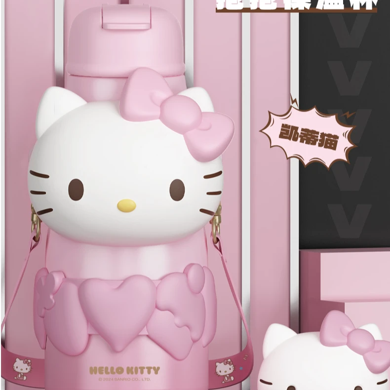 X&W/艾可思网红同款Kitty系列可爱少女心创意便携学生保温杯