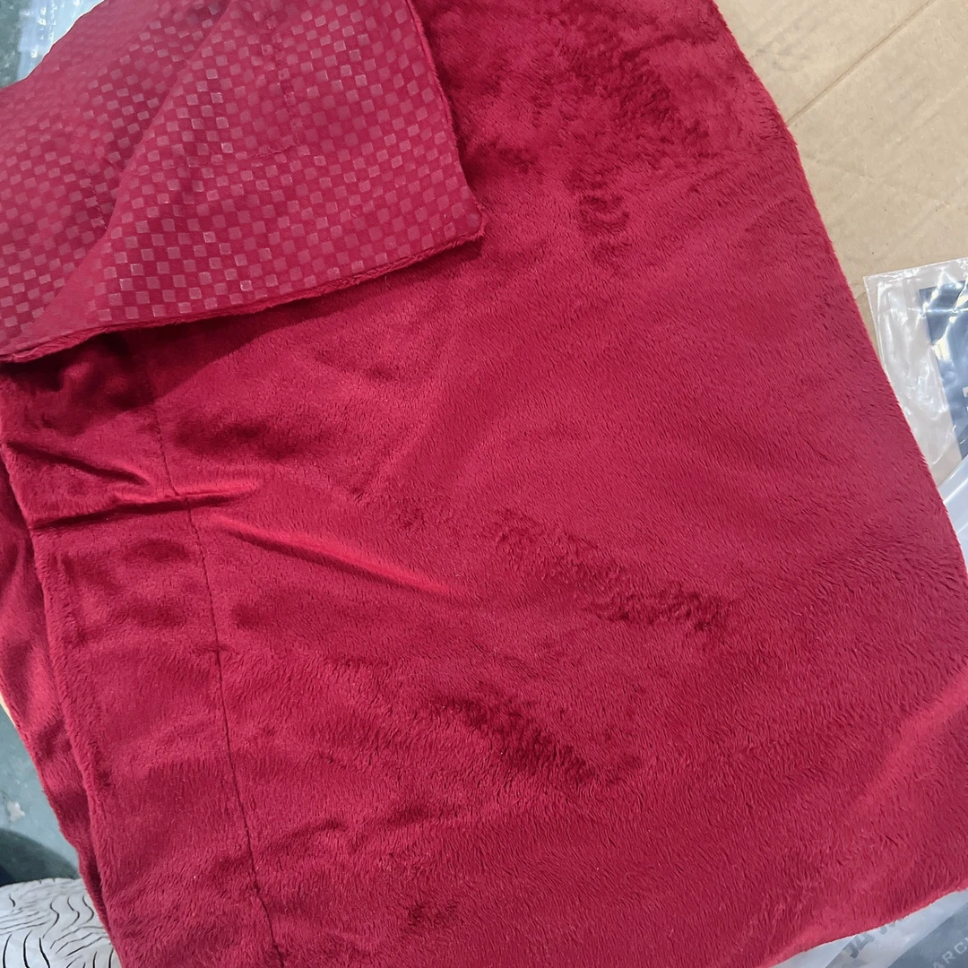 酒红色大开口无拉链绒被套床品218*259