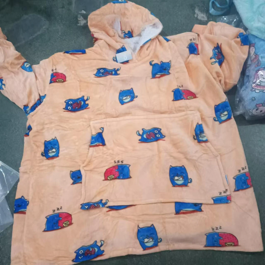 0700橘色猫猫卫衣套头外套100-300斤