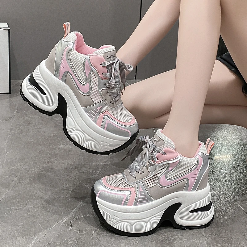 老爹鞋女2024年新款夏季薄款透气休闲网面运动鞋厚底内增高女鞋子