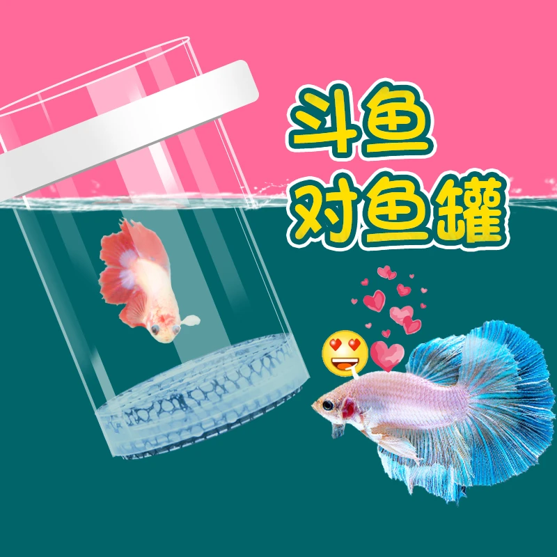 对鱼罐泰国斗鱼繁殖罐对鱼漂浮罐小缸可用缸内自漂浮防互斗对视