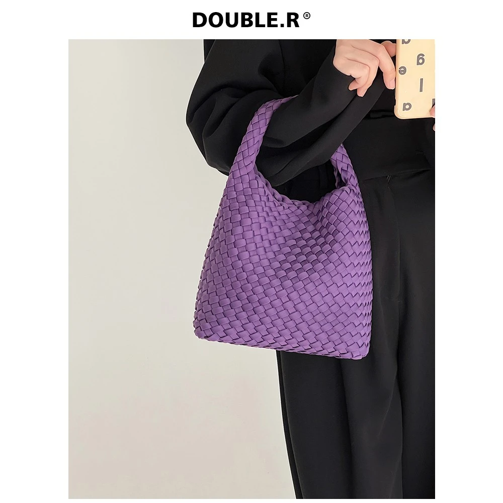 DOUBLE.R【手工编织包】大容量托特包包 2025新款包 手提链条斜挎包