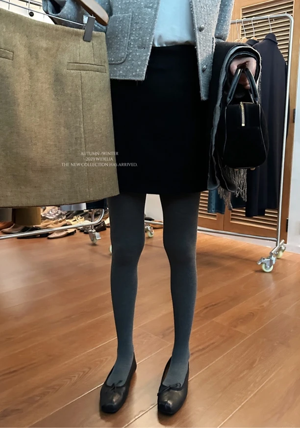 widelia毛呢a字半身裙女秋冬新款高腰包臀裙西装裙小个子短裙9279