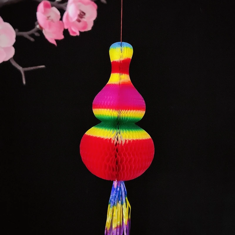 端午节纸葫芦彩色加密纸葫芦传统葫芦五月节流行葫芦蜂窝葫芦挂饰