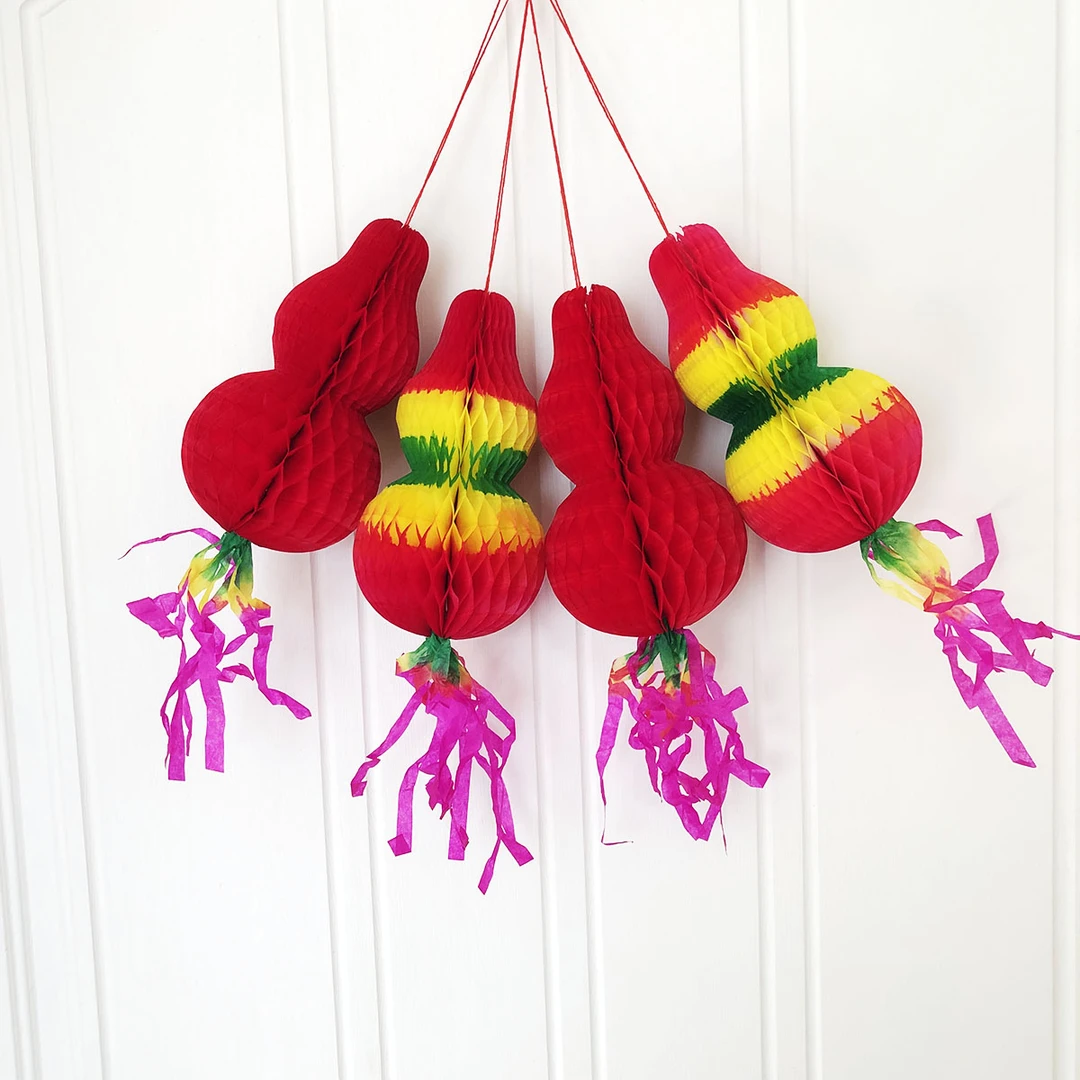 端午节葫芦水晶葫芦七彩蜂窝花样异型葫芦水晶苹果宫灯桃好纸葫芦