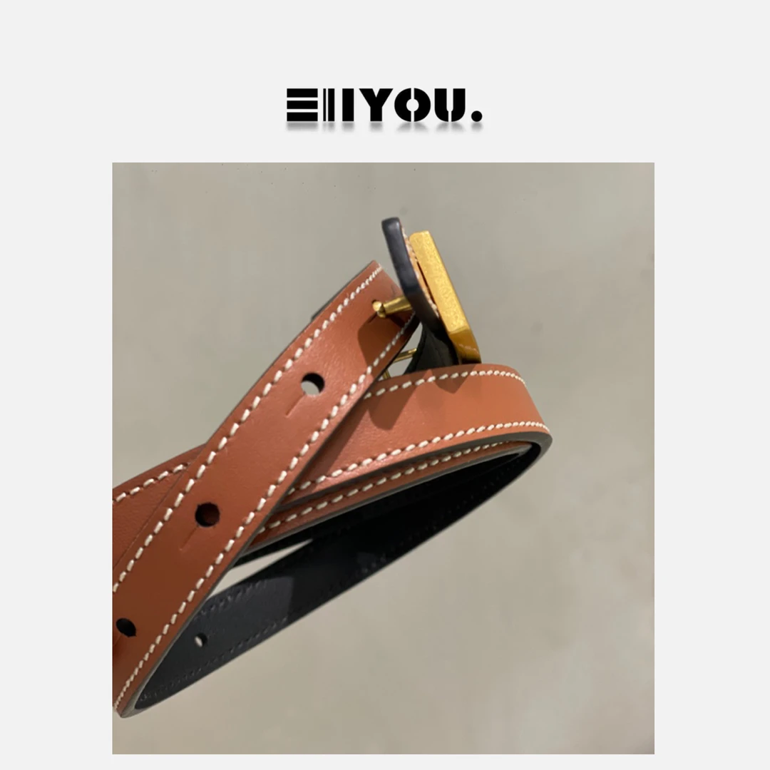 【ENYOU定制】手工缝制 方扣牛皮腰带