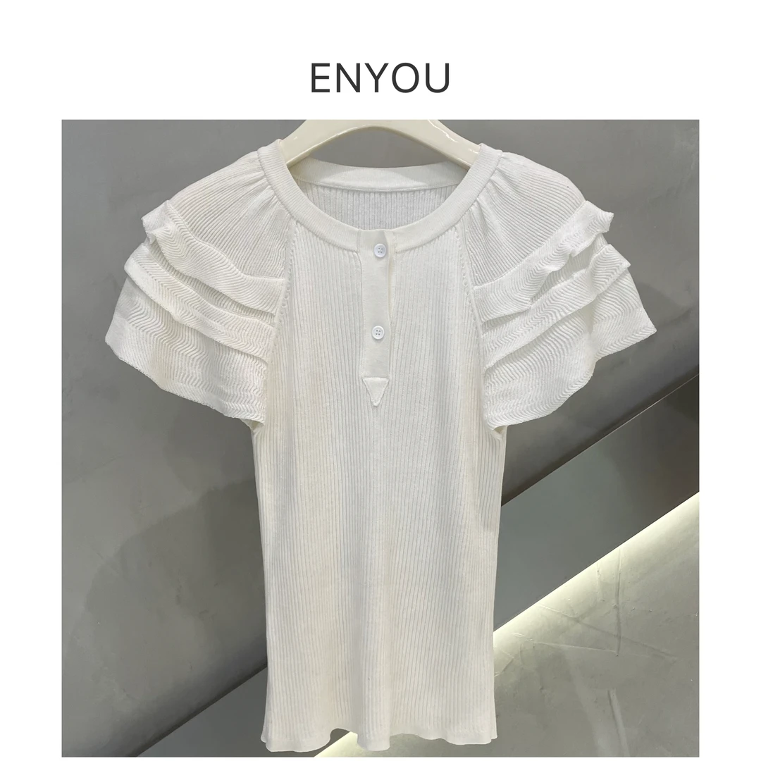 [ENYOU定制] 小飞袖羊绒针织上衣