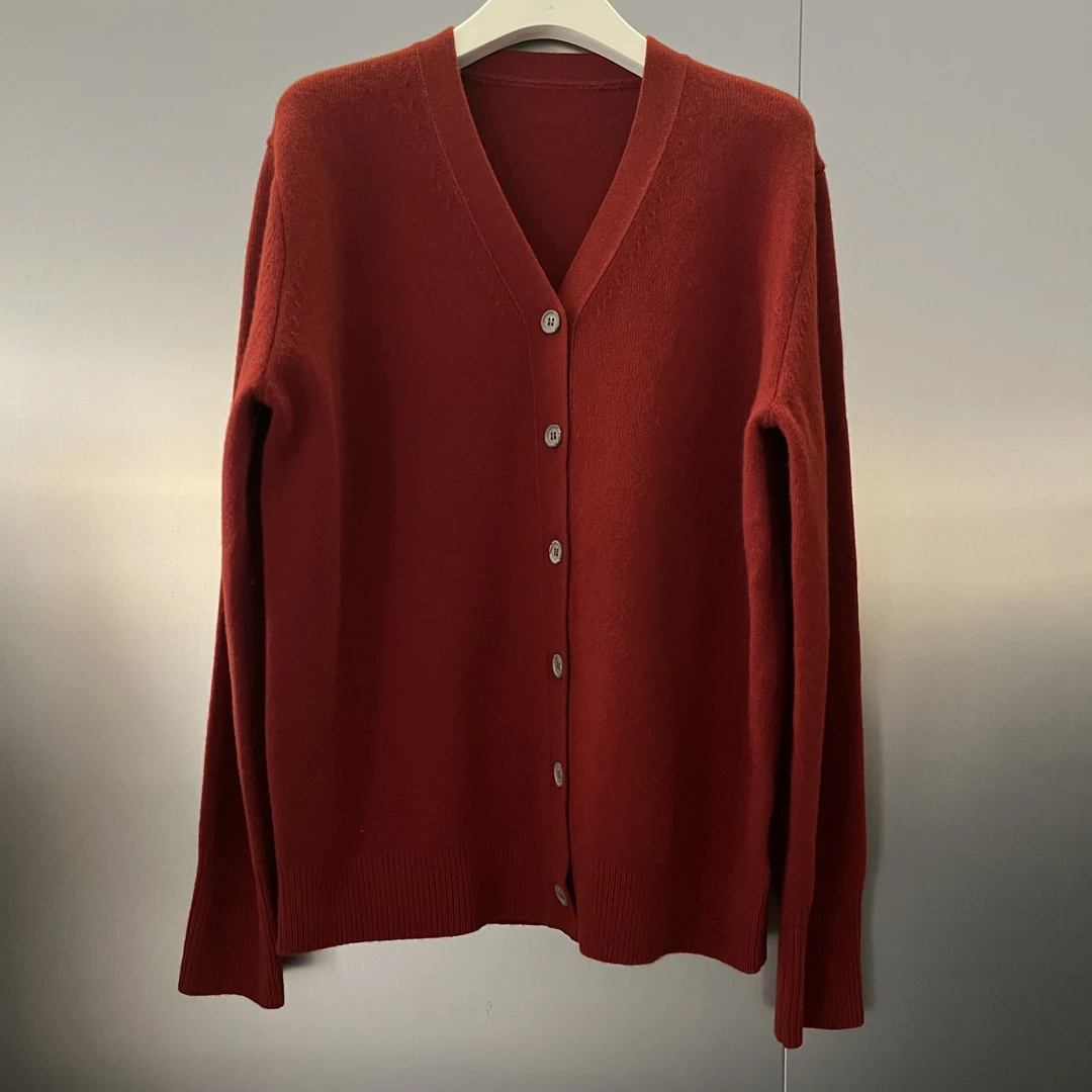 【ENYOU定制】红色绵羊毛开衫