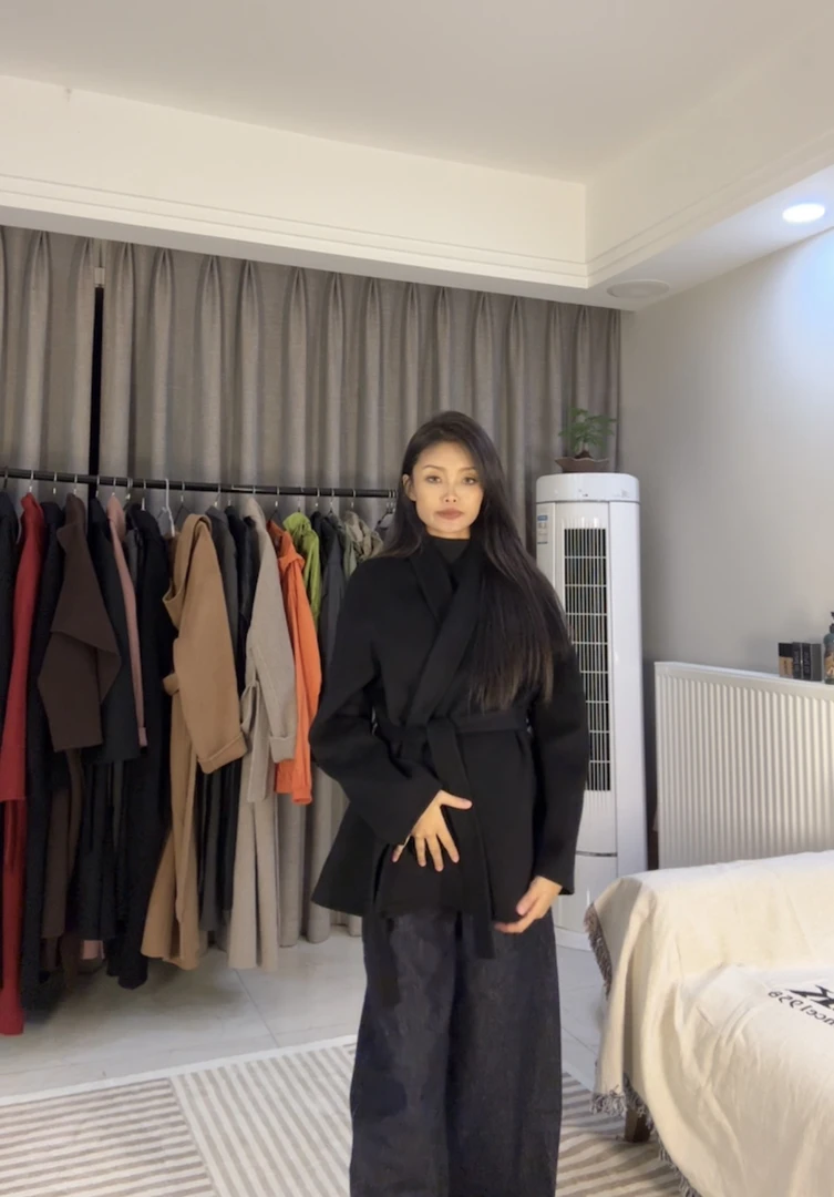 BlackShelly 百搭高级感轻奢双面呢大衣秋冬款