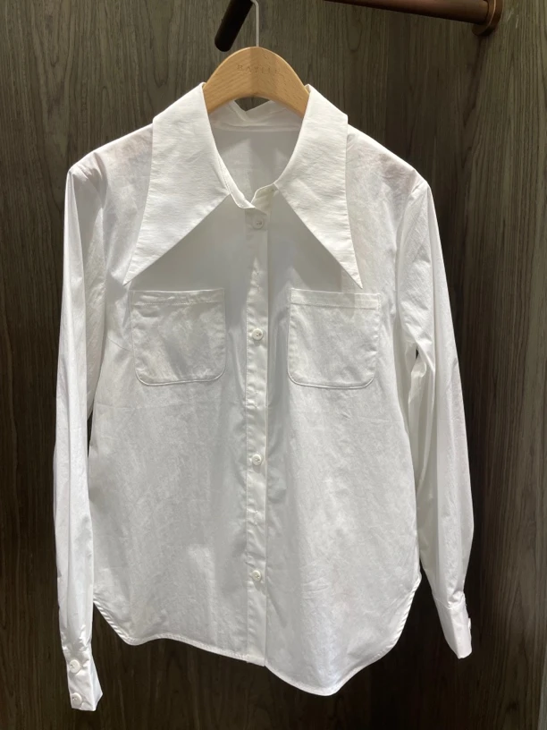 芭家2024秋款百搭简约时尚宽松设计感长袖衬衫91C0006–499B