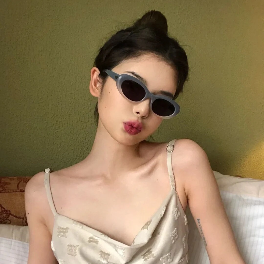 Jennie同款椭圆框时尚潮流太阳眼镜凹造型小框Y2K嘻哈个性街拍跨