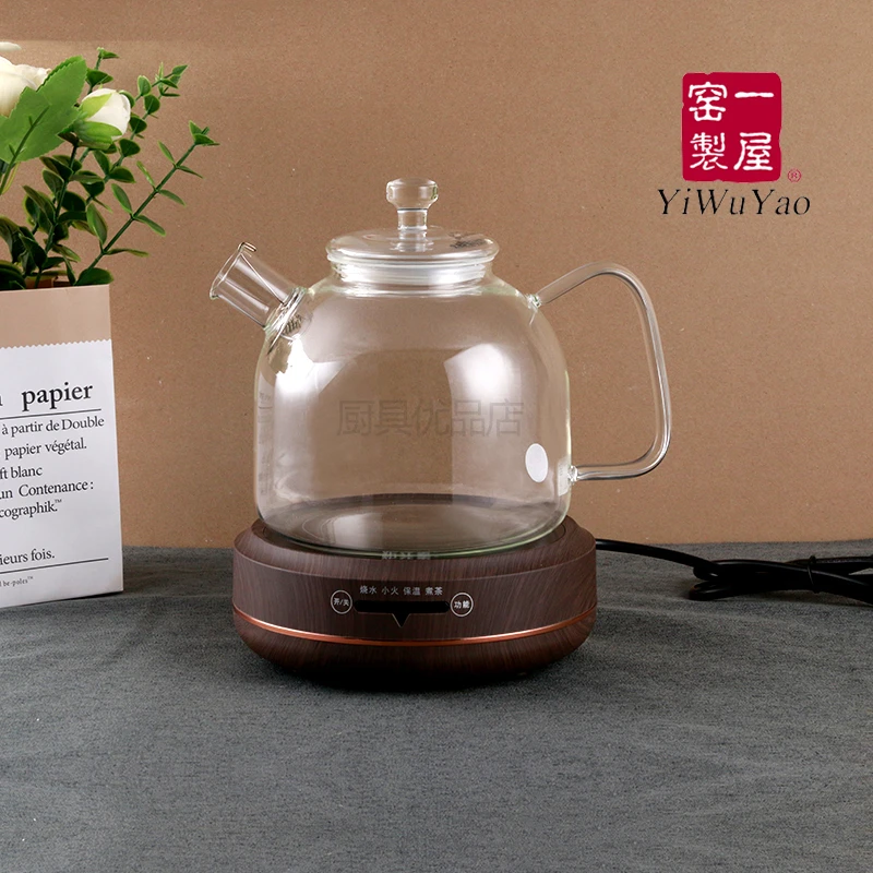 一屋窑大容量直火水壶煮茶壶耐热高硼硅玻璃1.8L烧水壶电陶炉组合
