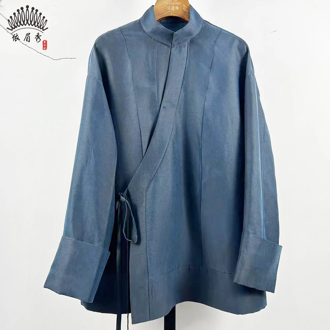 YIMEIXIU/依眉秀云纱龟缎长袖上衣62881